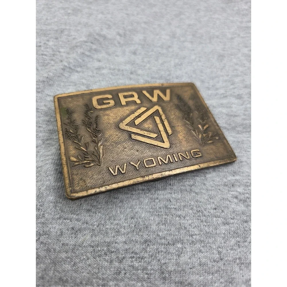 Vintage GRW Wyoming Labor Agriculture Bronze Belt Buckle